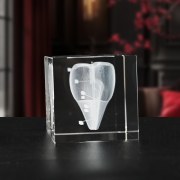 3d photo crystal with led light base