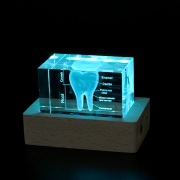 3d photo crystal with led light base