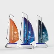 Crystal boat trophy