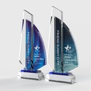 Crystal boat trophy