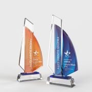 Crystal boat trophy