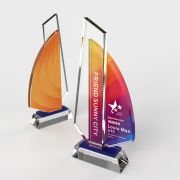 Crystal boat trophy