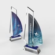 Crystal boat trophy