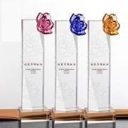 Crystal flower trophy