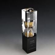 Crystal hourglass trophy