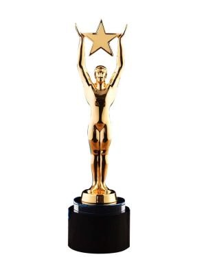 Little gold Man metal trophy