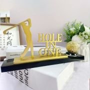 Gold golf trophy