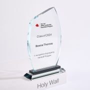 Graduation glass trophy