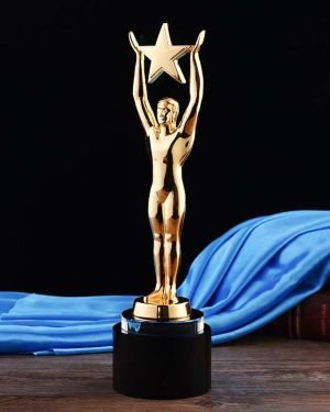 Little gold Man metal trophy