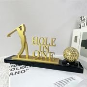 Gold golf trophy