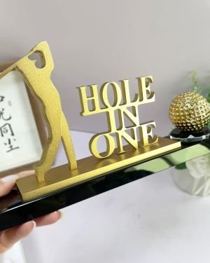 Gold golf trophy