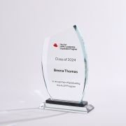 Graduation glass trophy