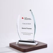 Graduation glass trophy