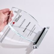 Graduation glass trophy