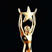 Little gold Man metal trophy