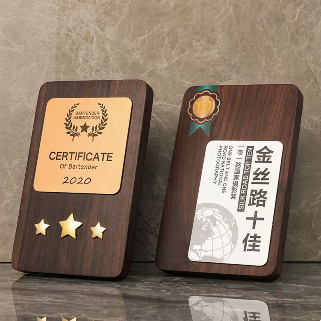 wood engraved plaques