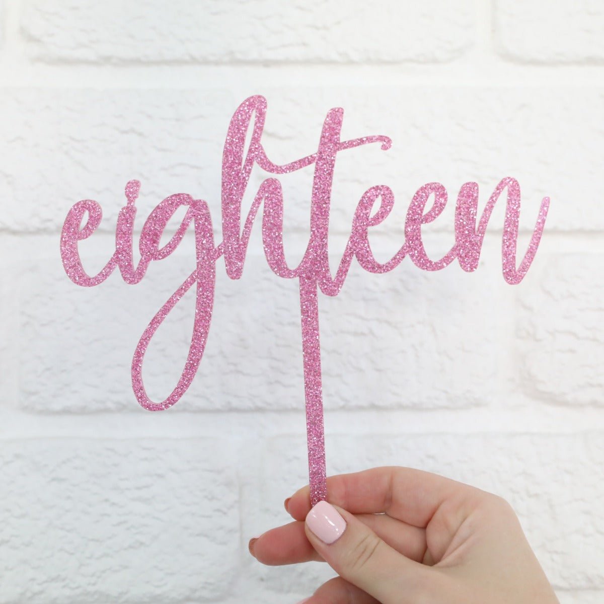 Birthday Glitter Acrylic Age Letter Cake Topper