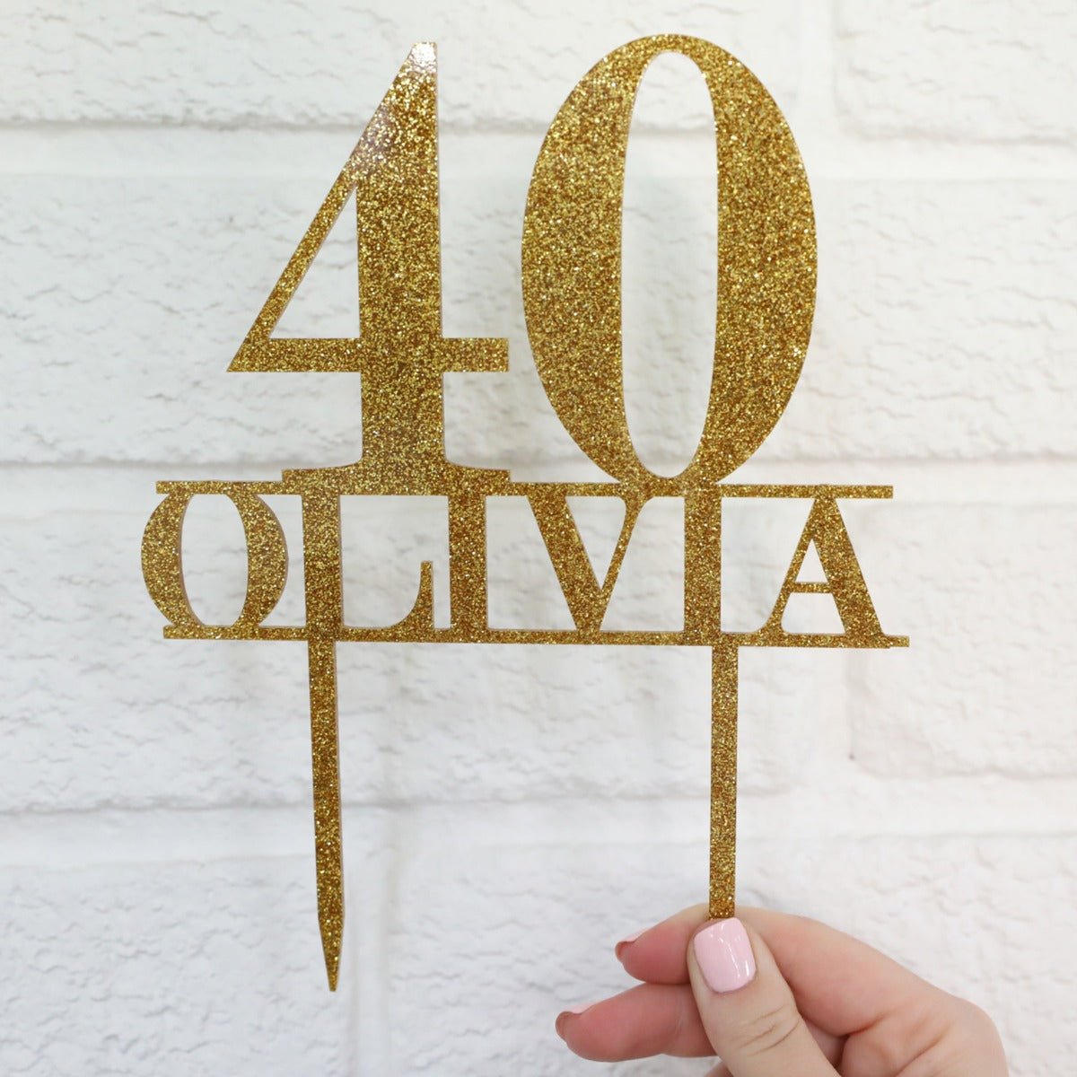 Birthday Glitter Acrylic Age Number Cake Topper