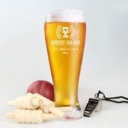 Engraved Sporting Trophy Award 425ml Beer Glass
