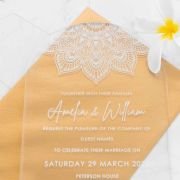 Engraved 5×7 Acrylic Arch Wedding Invitations