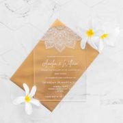 Engraved 5×7 Acrylic Arch Wedding Invitations
