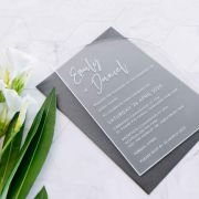 Engraved 5×7 Acrylic Semi Arch Wedding Invitations