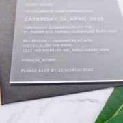 Engraved 5×7 Acrylic Semi Arch Wedding Invitations