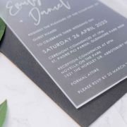 Engraved 5×7 Acrylic Semi Arch Wedding Invitations