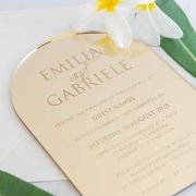 Engraved 5×7 Mirror Acrylic Arch Wedding Invitations