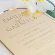 Engraved 5×7 Mirror Acrylic Arch Wedding Invitations