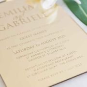 Engraved 5×7 Mirror Acrylic Arch Wedding Invitations