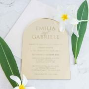 Engraved 5×7 Mirror Acrylic Arch Wedding Invitations