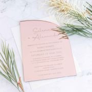 Engraved 5×7 Mirror Acrylic Semi Arch Wedding Invitations
