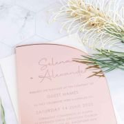 Engraved 5×7 Mirror Acrylic Semi Arch Wedding Invitations