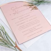 Engraved 5×7 Mirror Acrylic Semi Arch Wedding Invitations