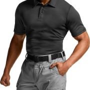 CQR Men’s Polo Shirts. Tactical Short Sleeve Golf Performance Shirts. Lightweight Dry Fit UPF 50+ Pique