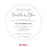Engraved Round Acrylic Wedding Invitations
