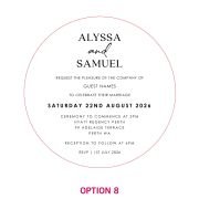 Engraved Round Mirror Acrylic Wedding Invitations