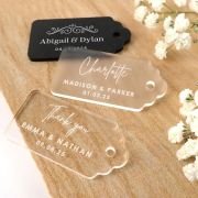 Engraved Acrylic Rectangle Wedding Gift Tags