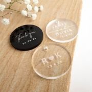 Engraved Acrylic Round Wedding Gift Tags