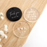 Engraved Acrylic Round Wedding Gift Tags