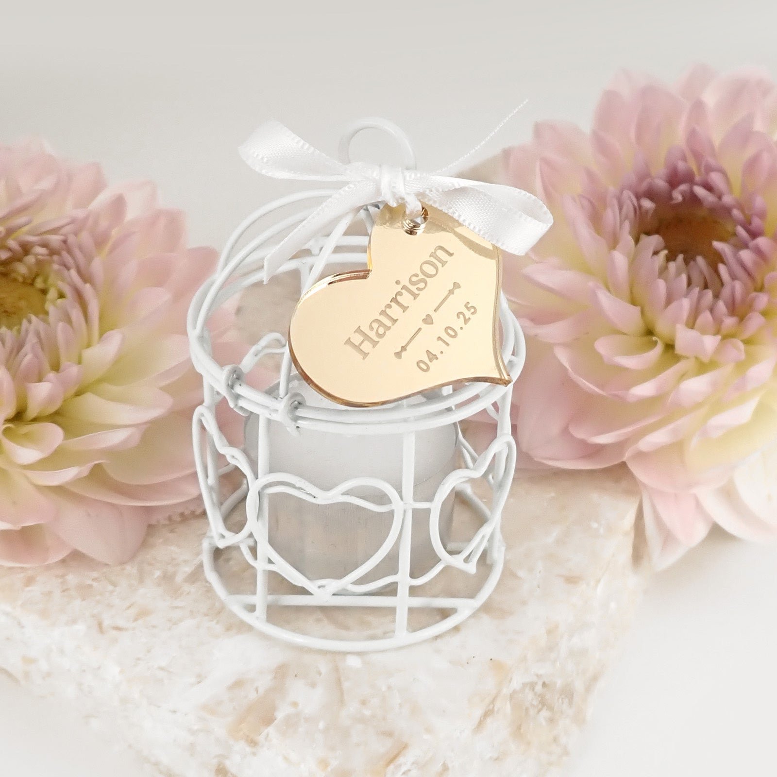 Birdcage Tealight Holder with Acrylic Gift Tag