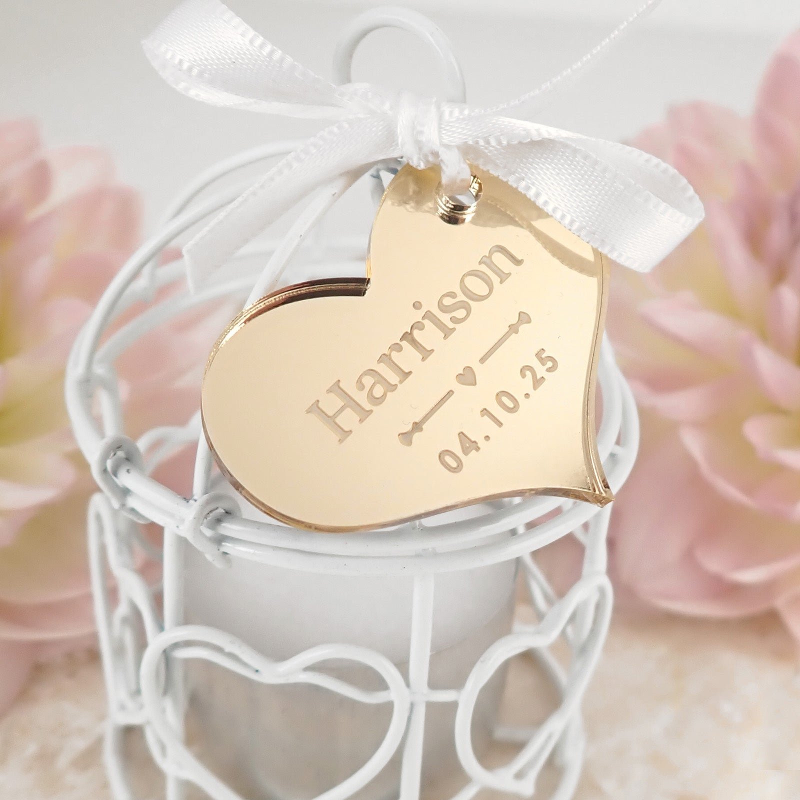 Birdcage Tealight Holder with Acrylic Gift Tag