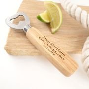 Engraved Birthday Wooden Handle Bottle Opener