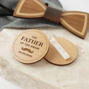 Engraved Wooden Bridal Party Badges