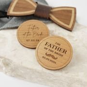 Engraved Wooden Bridal Party Badges