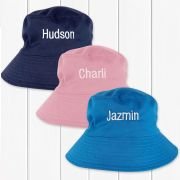 Personalised Kids 58cm Adjustable Beach Bucket Hat