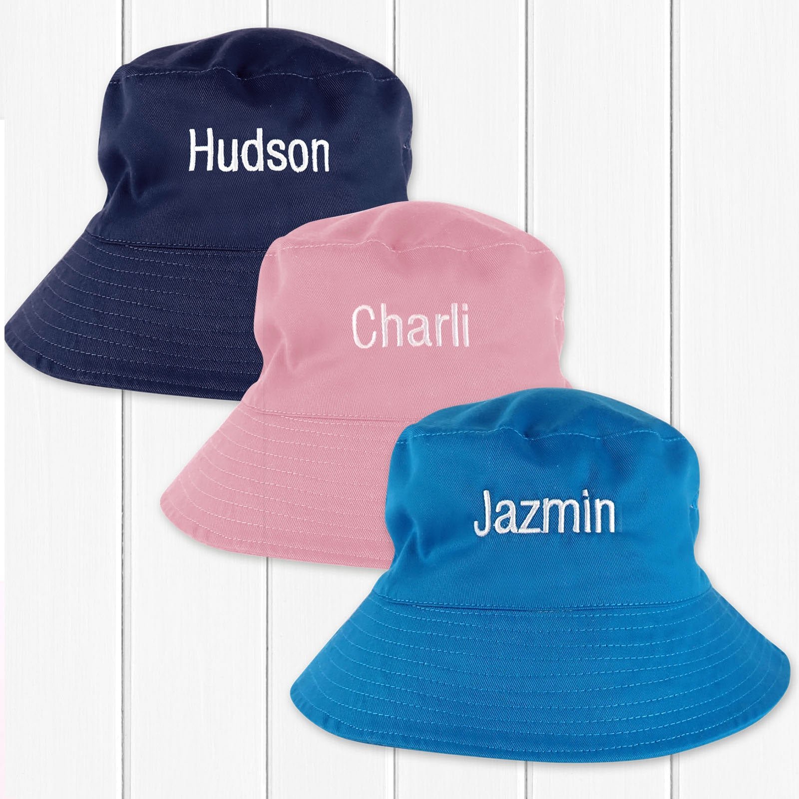 Personalised Kids 58cm Adjustable Beach Bucket Hat