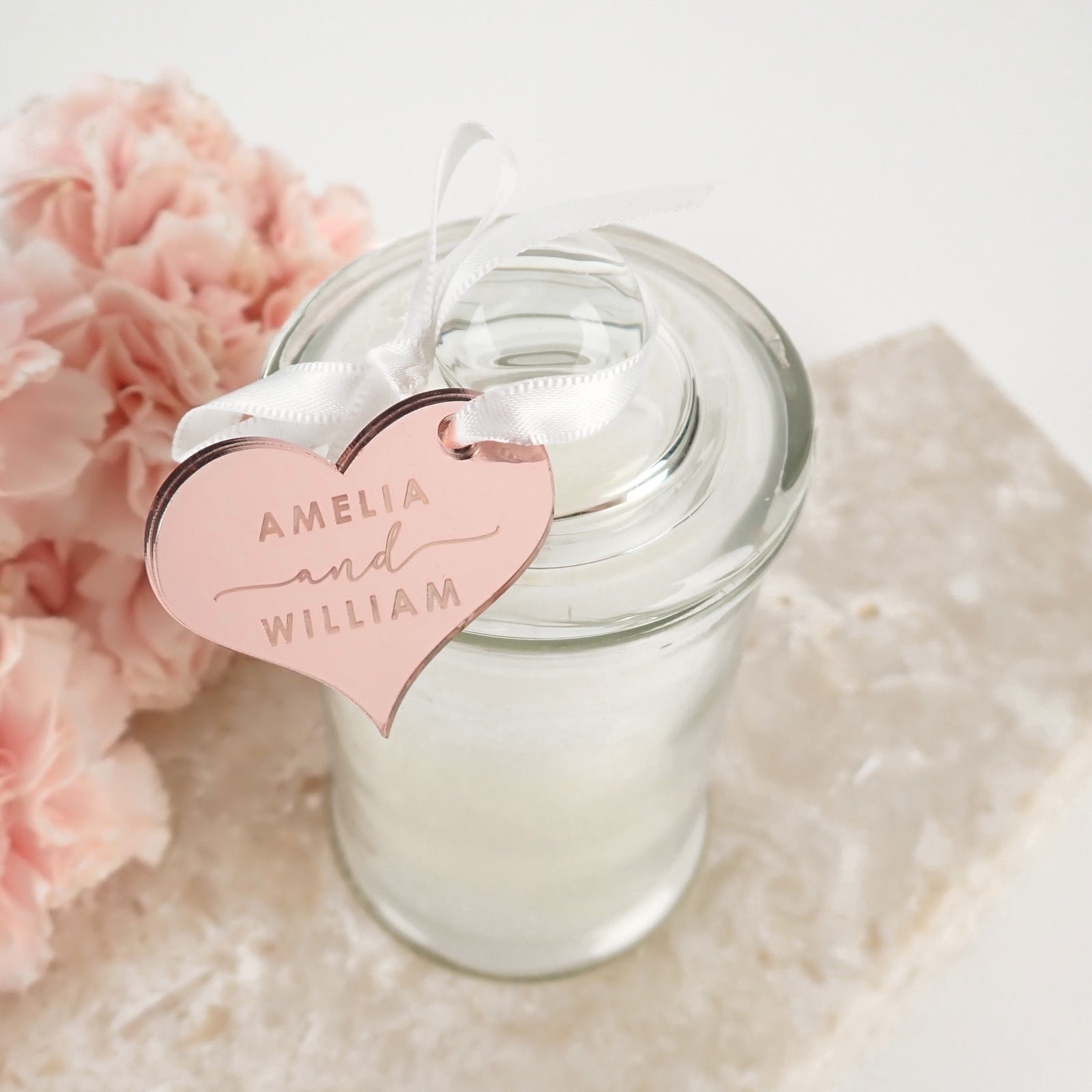 Jasmine Palm Wax Candle with Acrylic Gift Tag