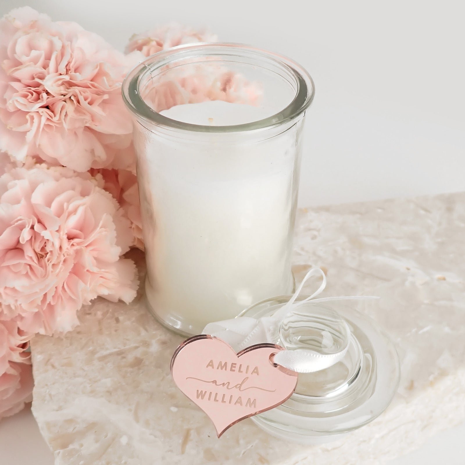 Jasmine Palm Wax Candle with Acrylic Gift Tag